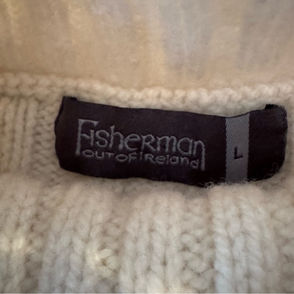 🦋Fisherman Out of Ireland Pure Wool Cashmere Blend Cable Knit Turtleneck🦋 - Picture 5 of 12